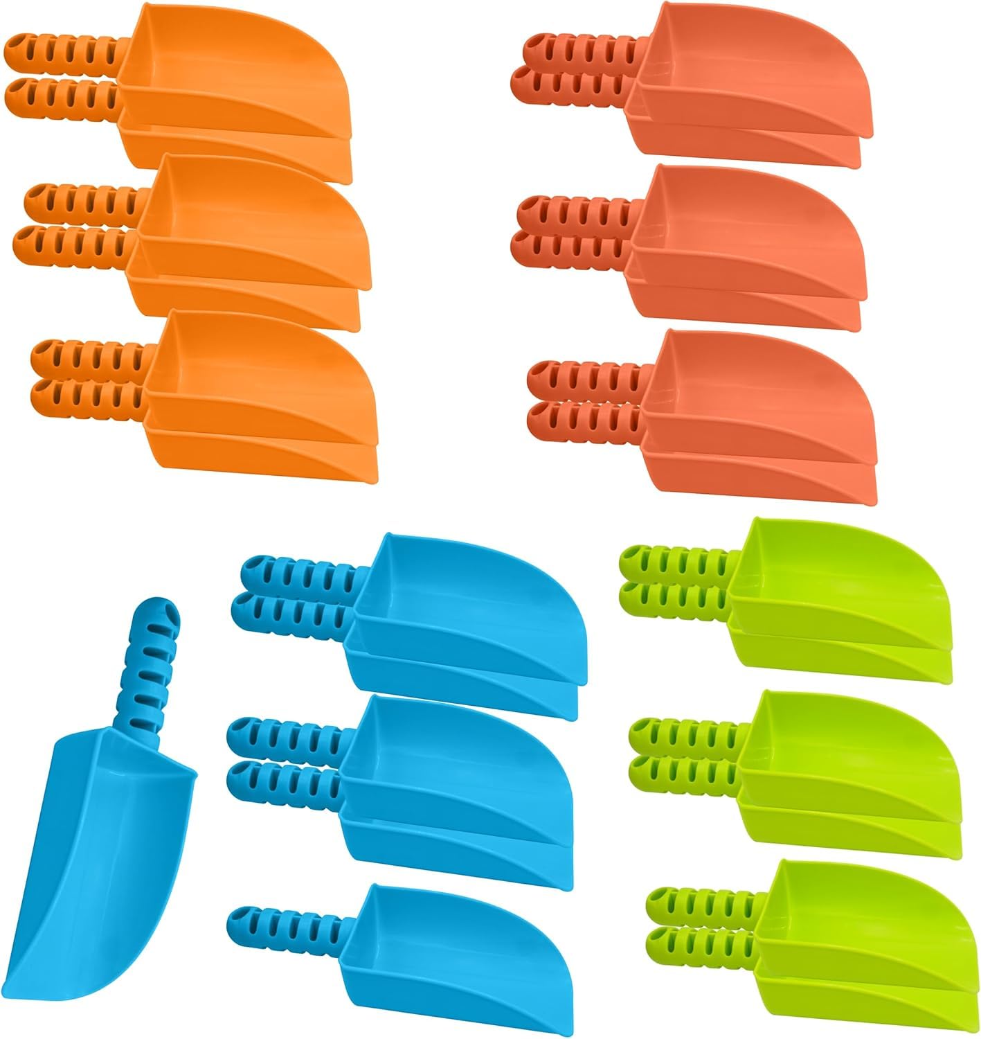 Kinder King Sand Shovel for Kids Bulk, 12 Pack Heavy Duty Plastic Beach Shovels - for Planting, Toddler Digging & Garden Tool, Sandbox Toys, End of Year Student Gifts from Teacher