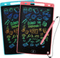 Kinder King LCD Writing Tablet, 2 Packs Drawing Pads for Kids 3 4 5 6 Years Old 8.5 Inch Colorful Lines Doodle Scribble Boards Educational Toys for Boys Girls Road Trip EssentialsTravel Game Toys,Pink+Blue