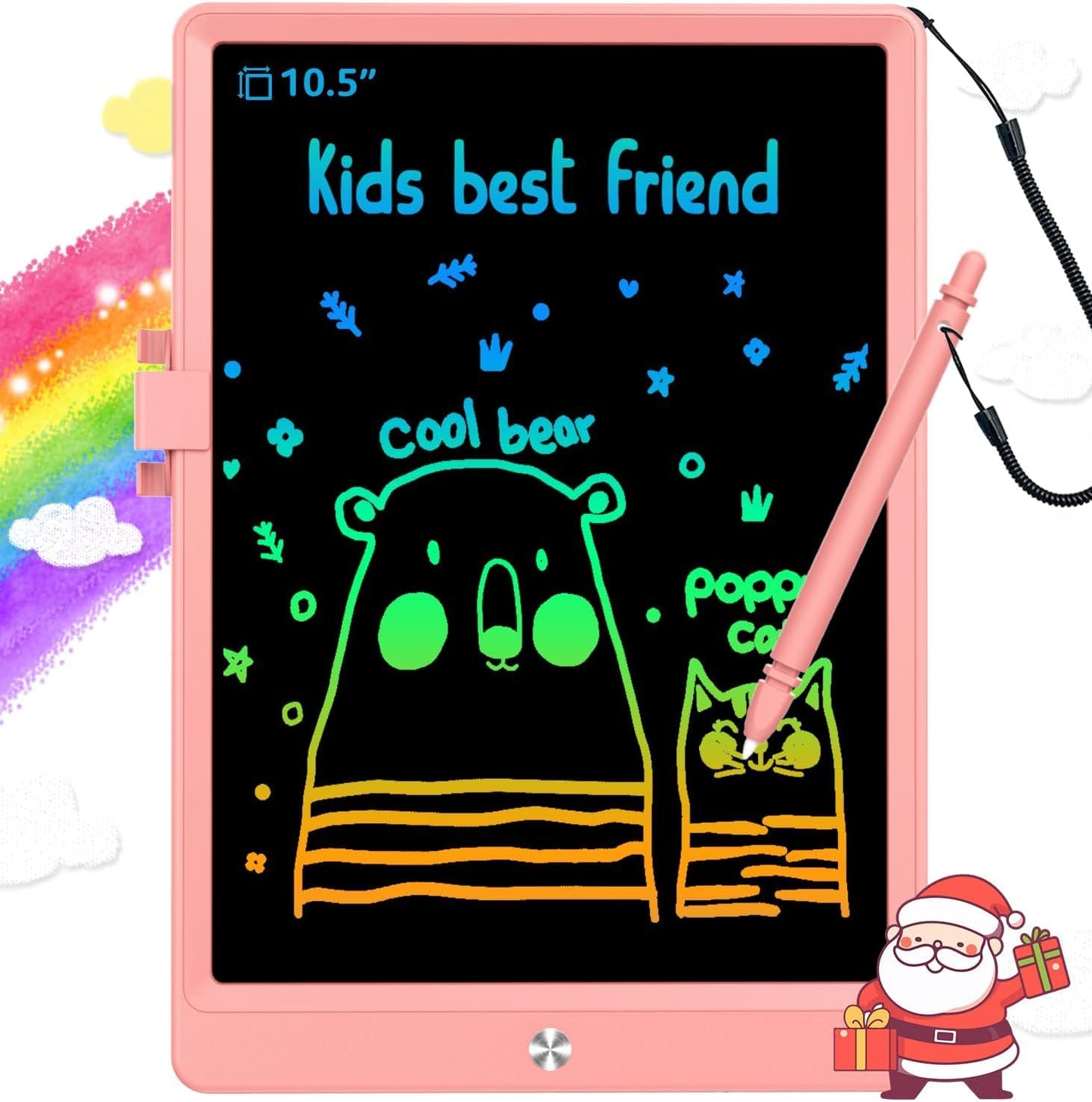 Kinder King LCD Writing Tablet Doodle Board,10.5 inch Colorful Drawing Pad,Electronic Drawing Tablet, Drawing Pads,Travel Gifts for Kids Ages 3 4 5 6 7 8 Year Old Girls Boys