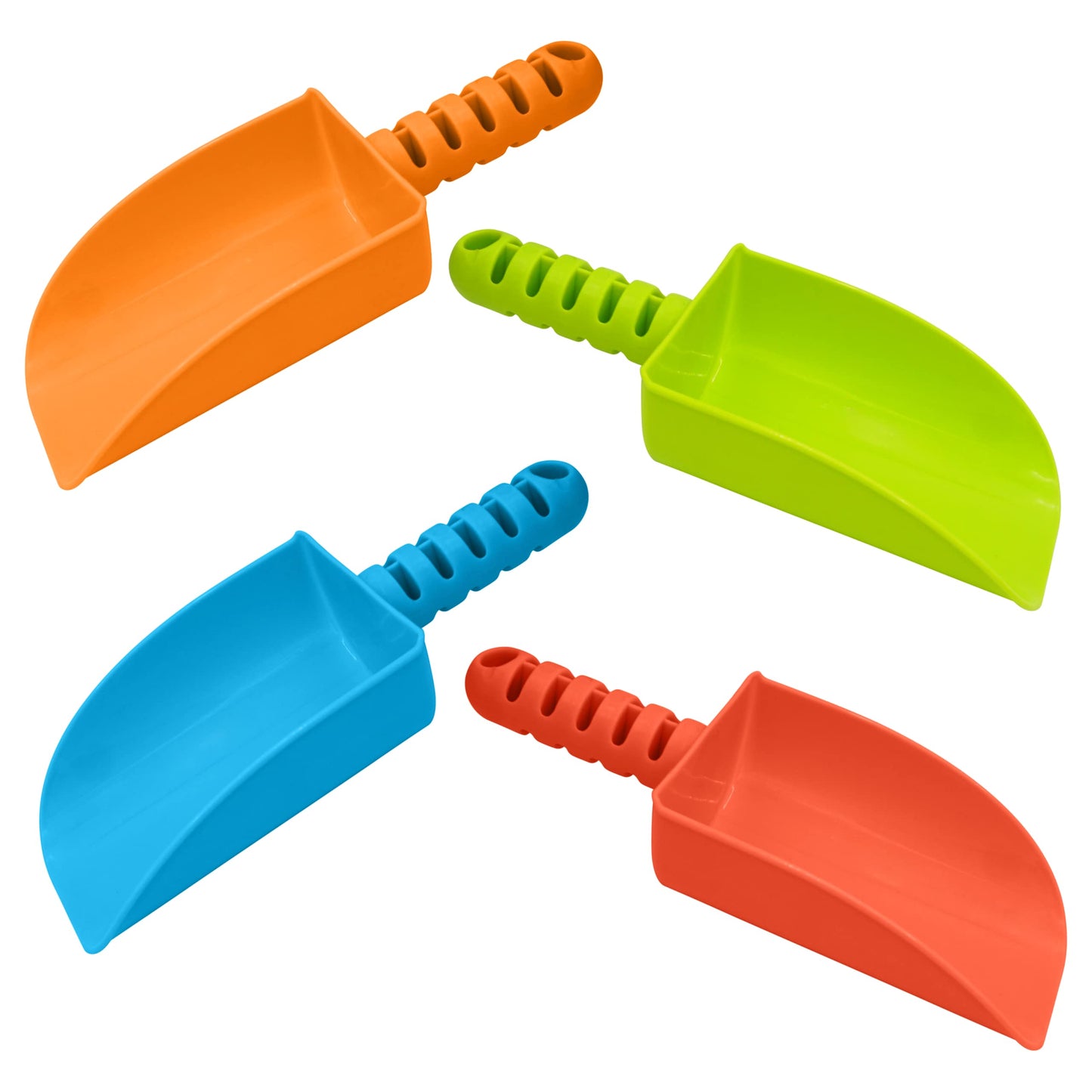 Kinder King 4 Pack Beach Shovels 8 Inch, Heavy Duty Plastic Sand Shovel for Kids, - Great for Planting Gardening Shovels for Toddlers, Outdoor Digging Sandbox Toys, Easter Basket Stuffers